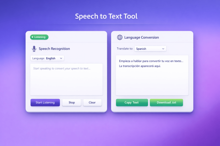 Speech to Text Converter and translation tool
